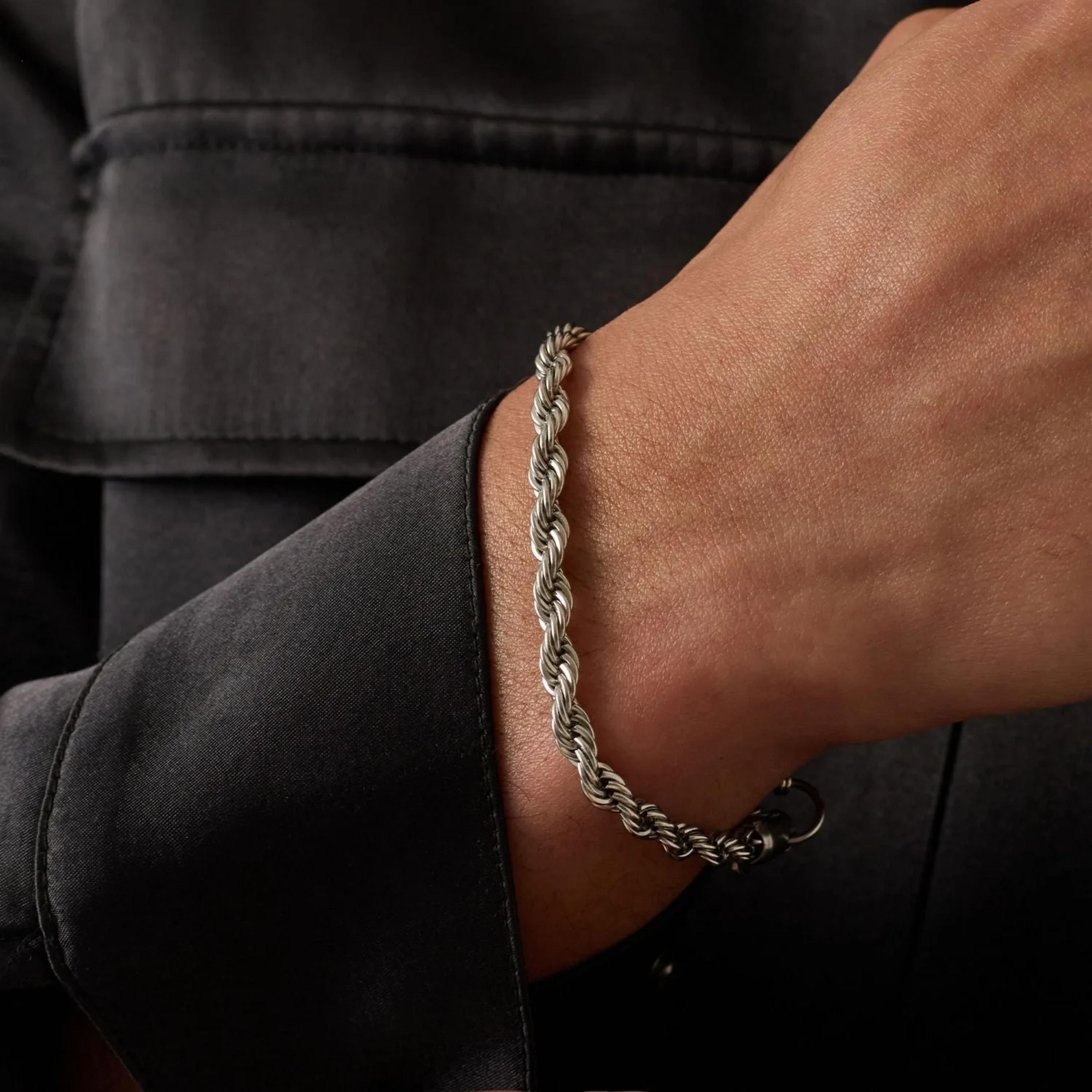 Gold Rope Chain Bracelet - (silver) 5