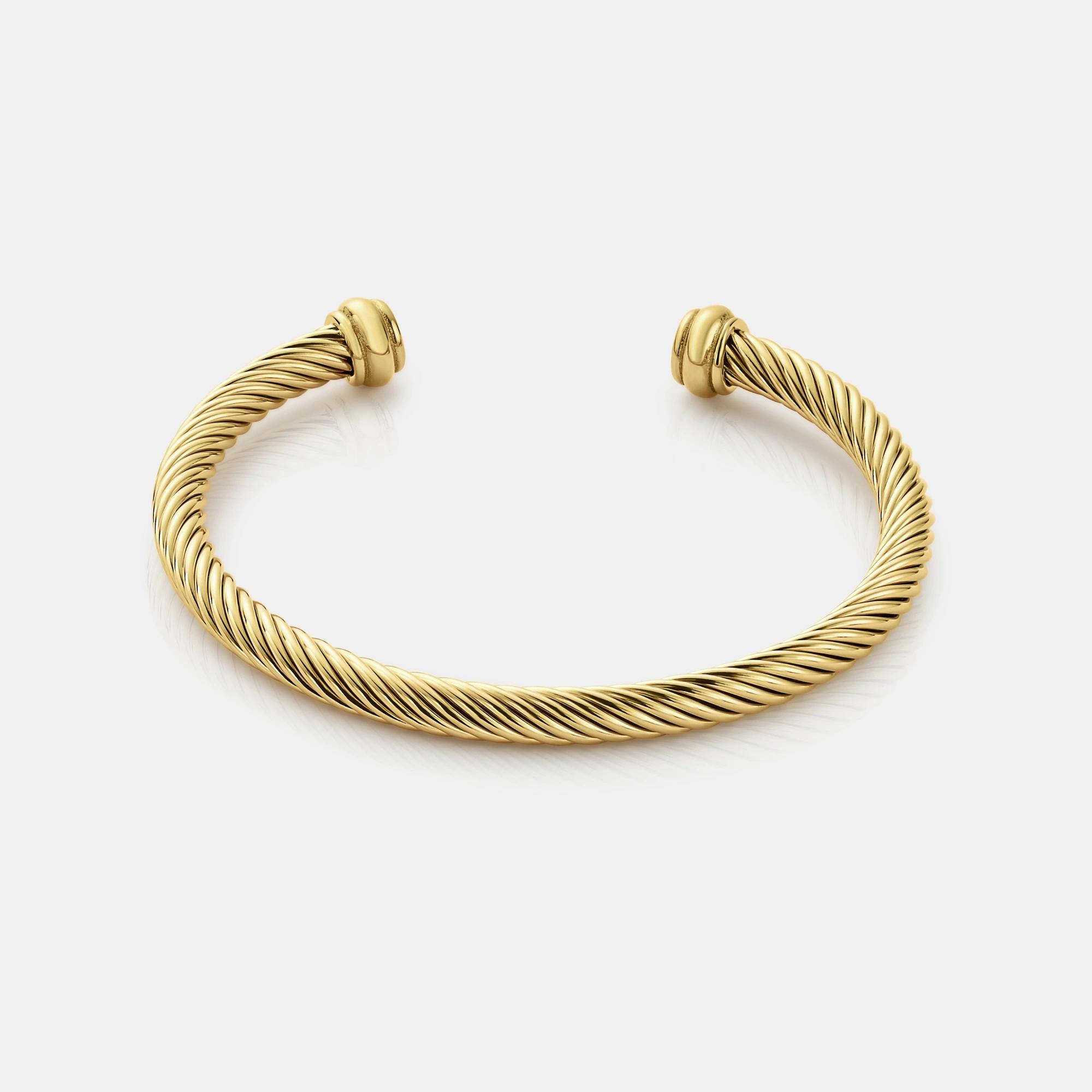 Twisted Cable Bangle - (gold)