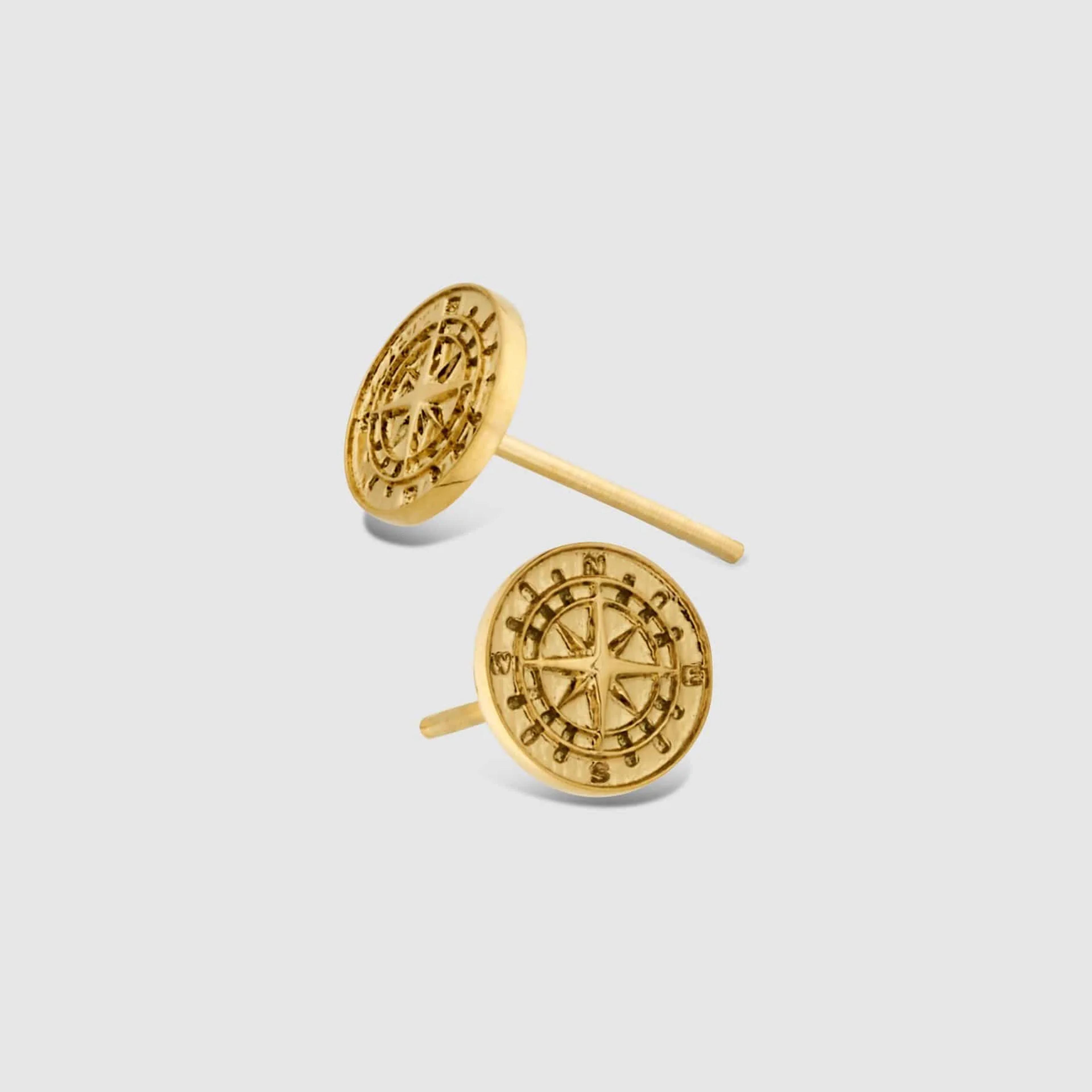Compass Stud Earrings - (gold) 2