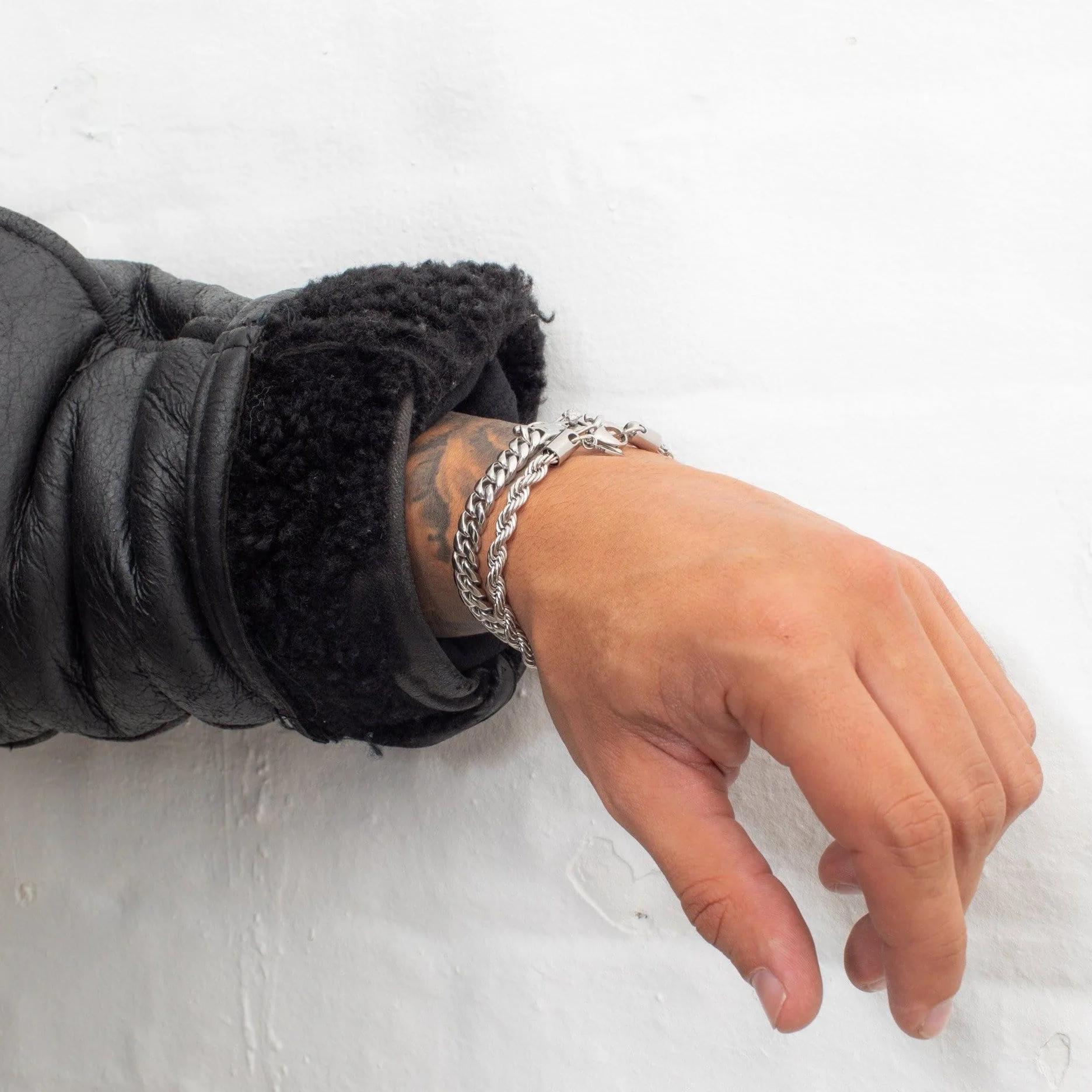 Gold Rope Chain Bracelet - (silver) 7