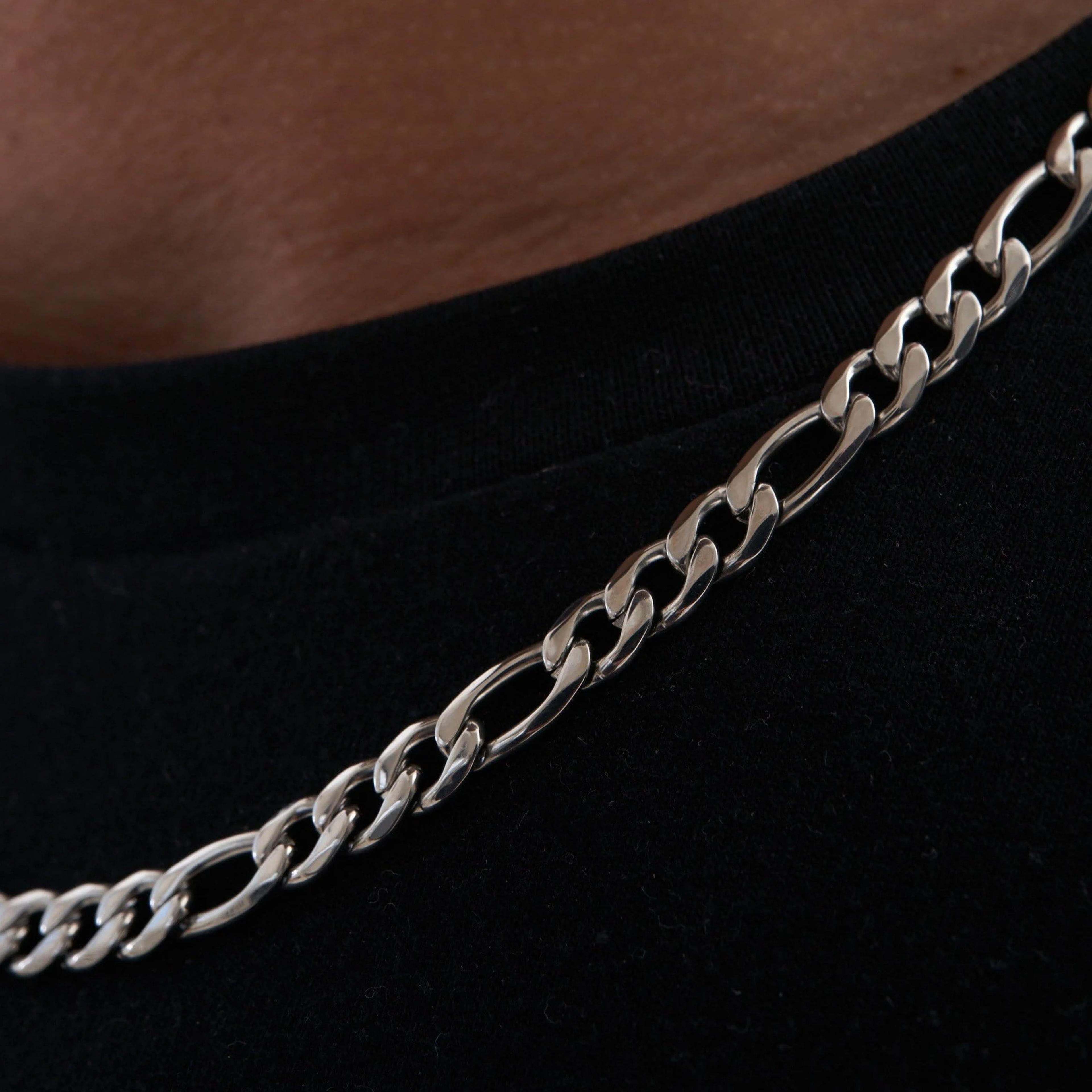Classic Figaro Chain - (silver) 3