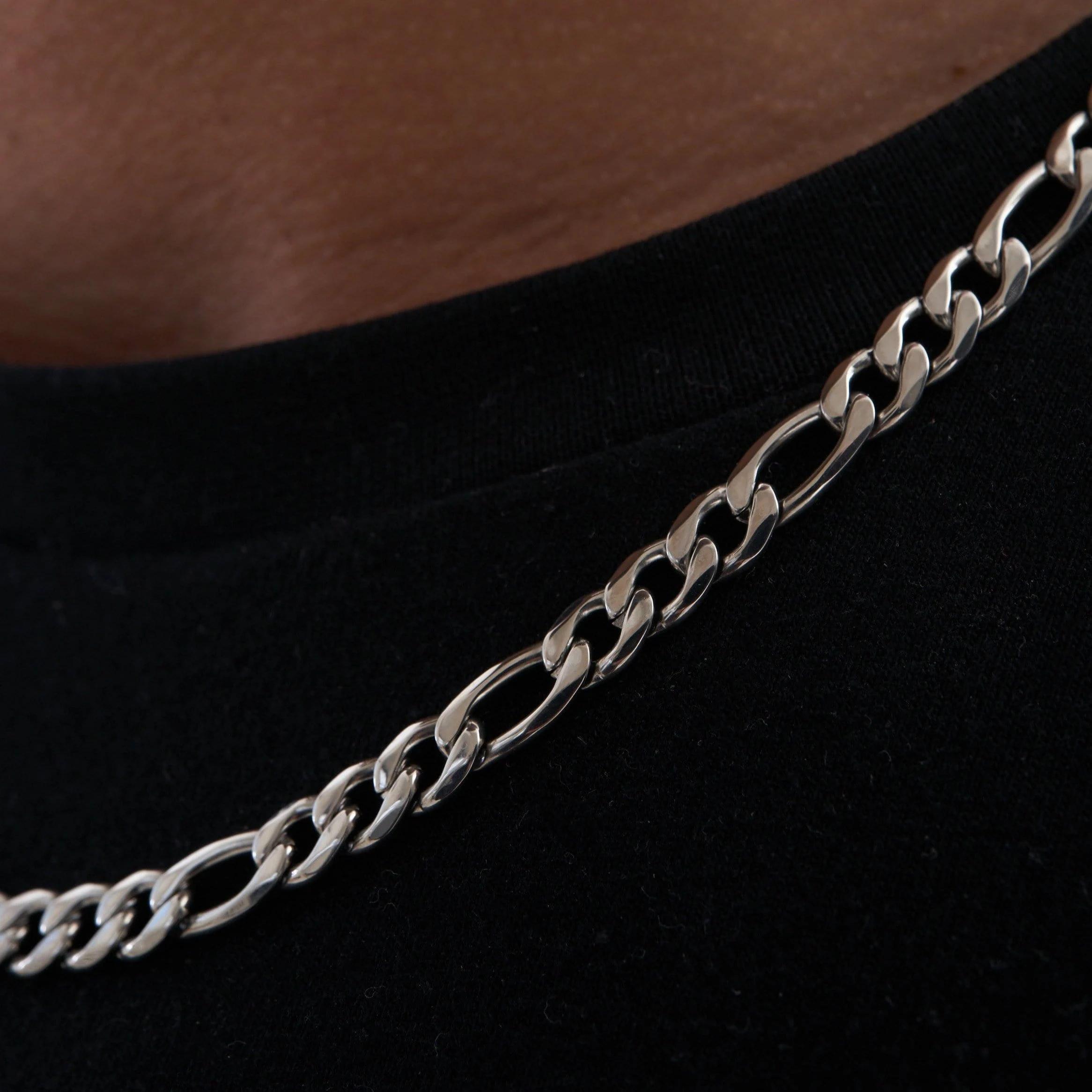 Classic Figaro Chain - (silver) 3
