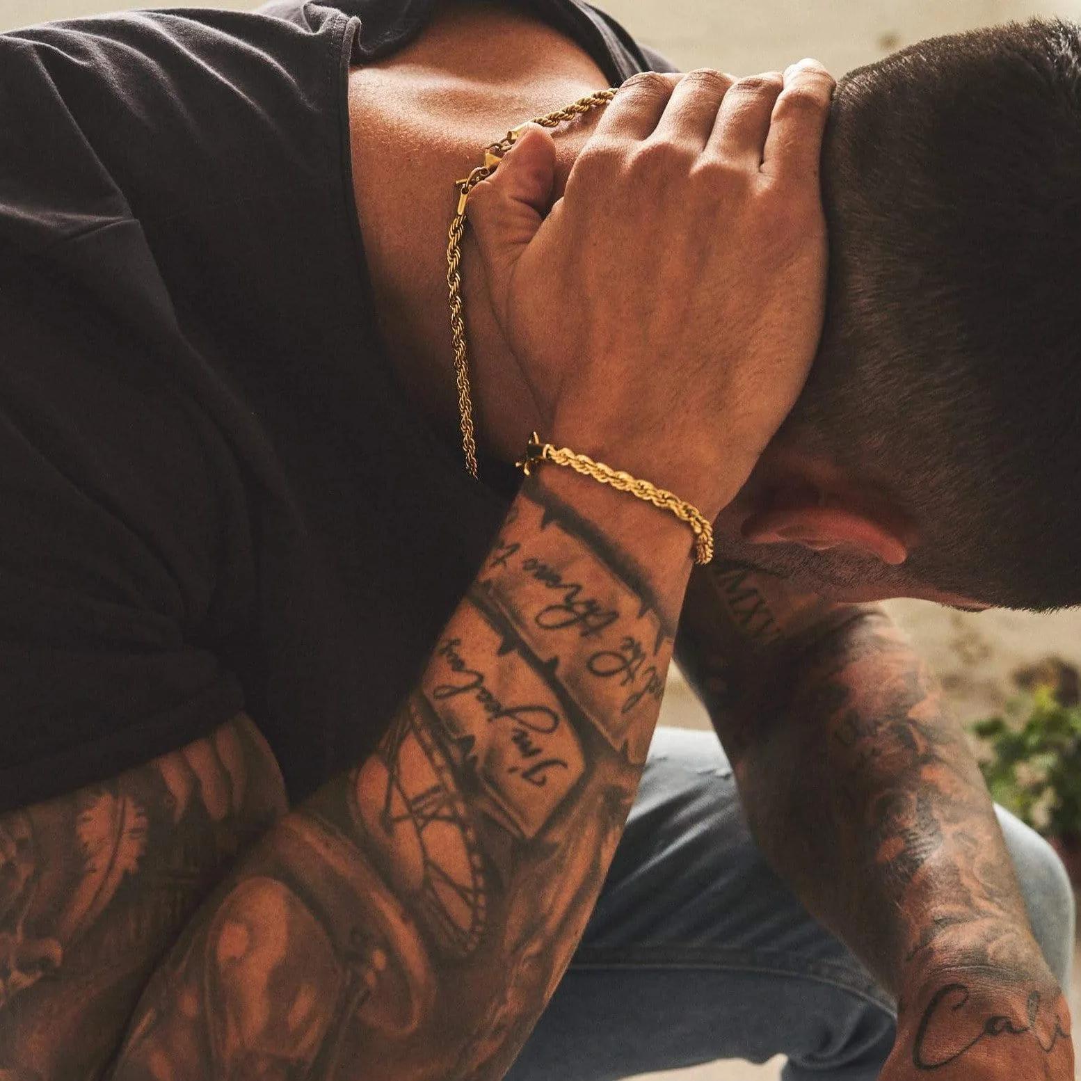 Gold Rope Chain Bracelet - (gold) 6