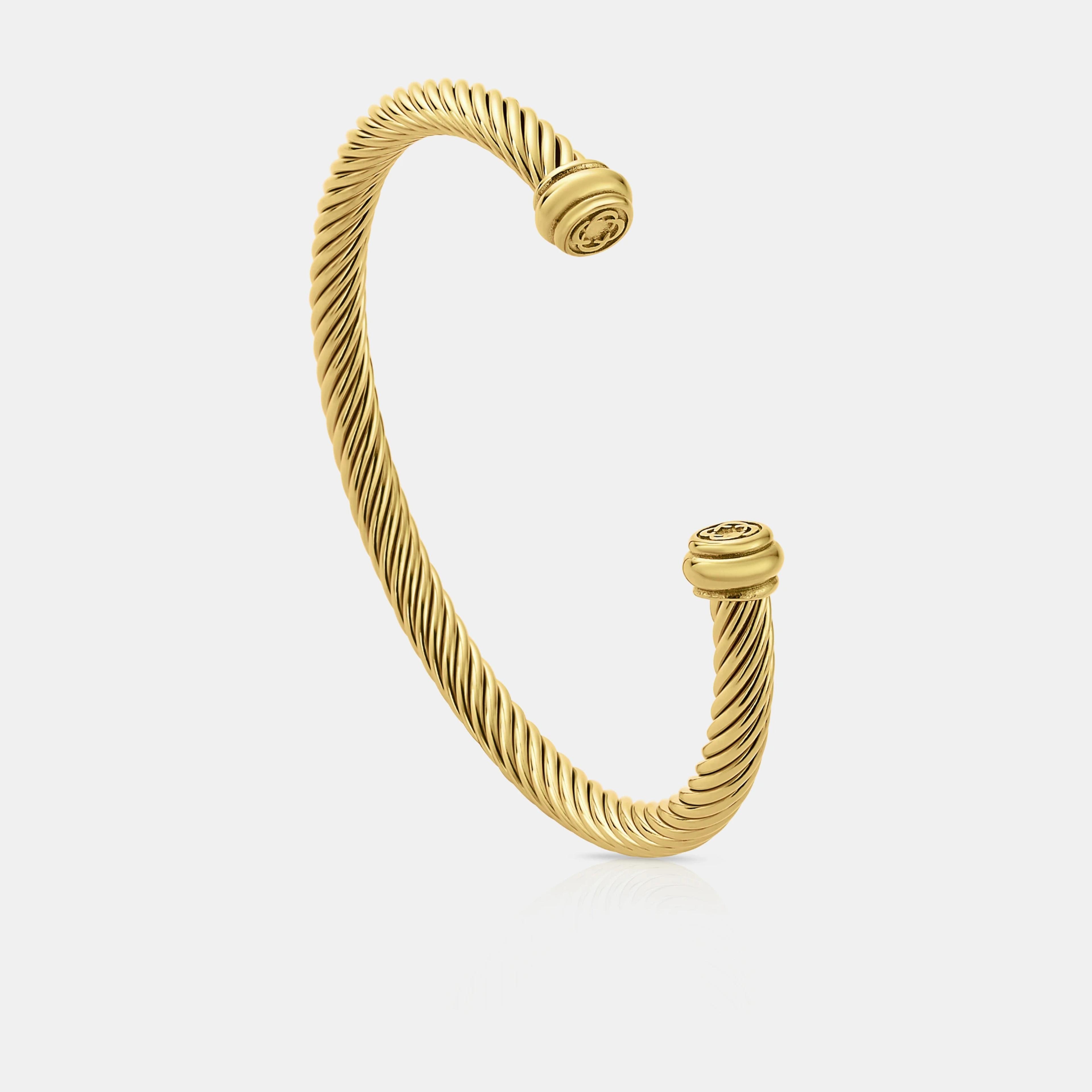 Twisted Cable Bangle - (gold) 2
