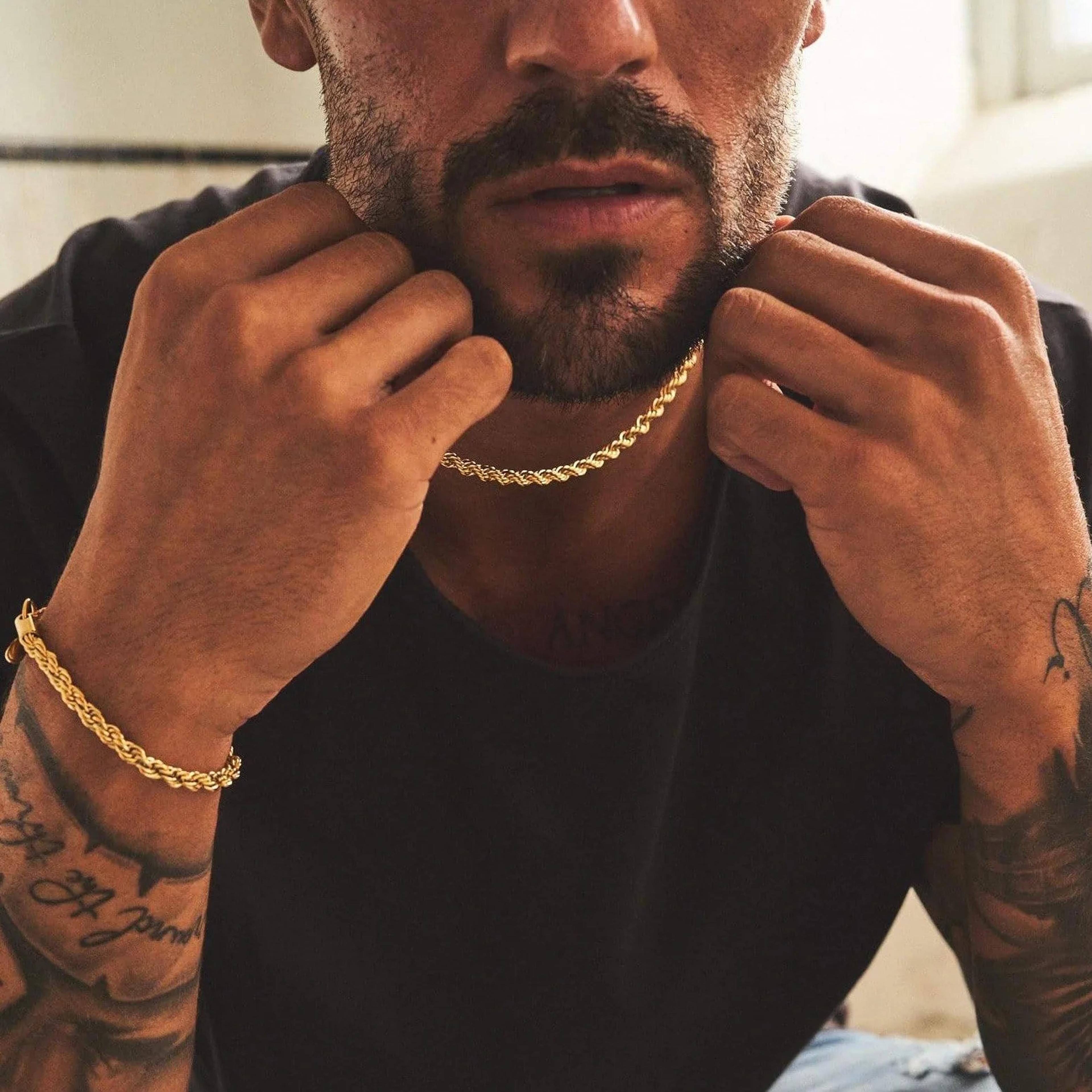 Gold Rope Chain Bracelet - (gold) 5