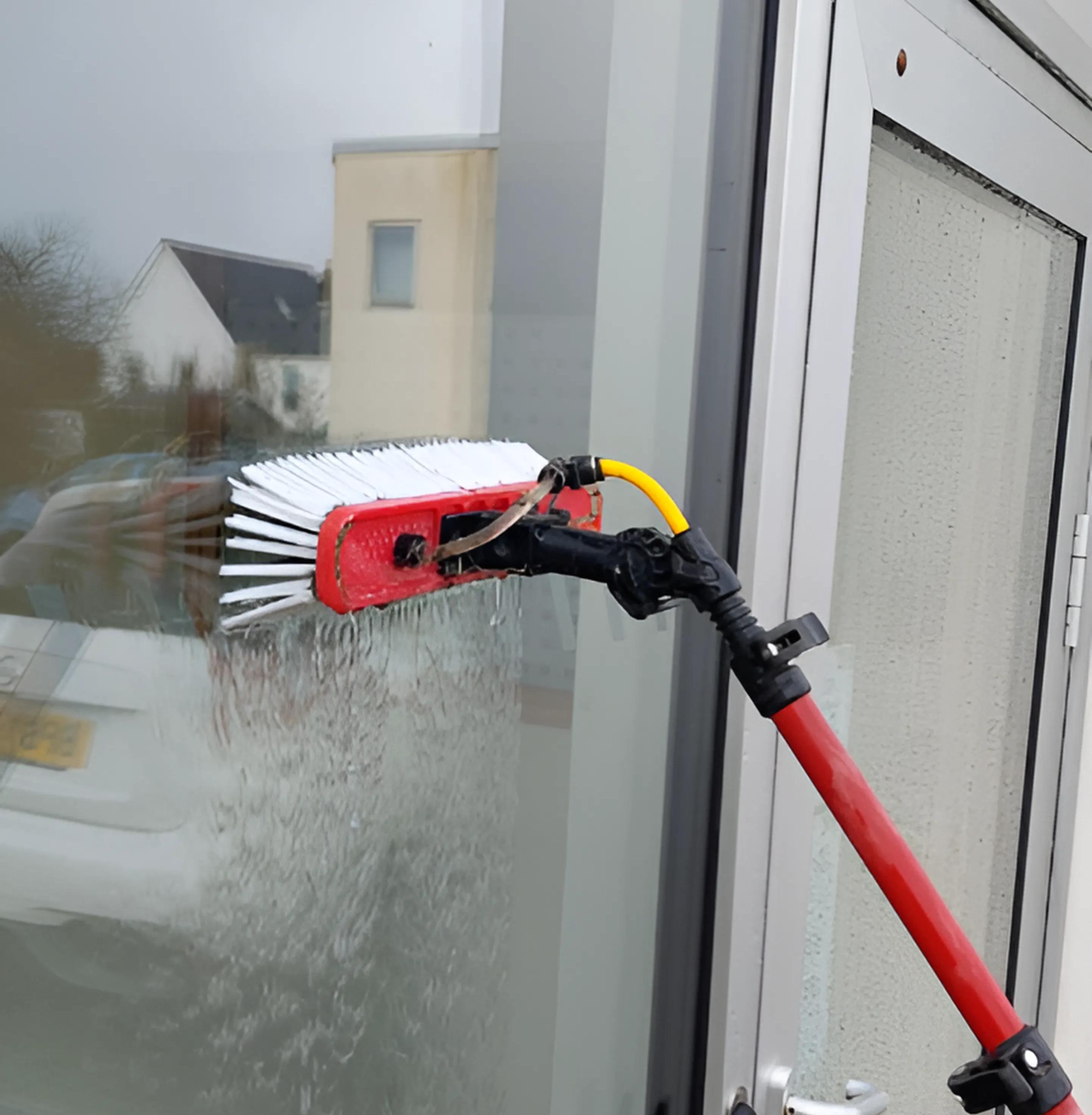 Close up of window cleaning