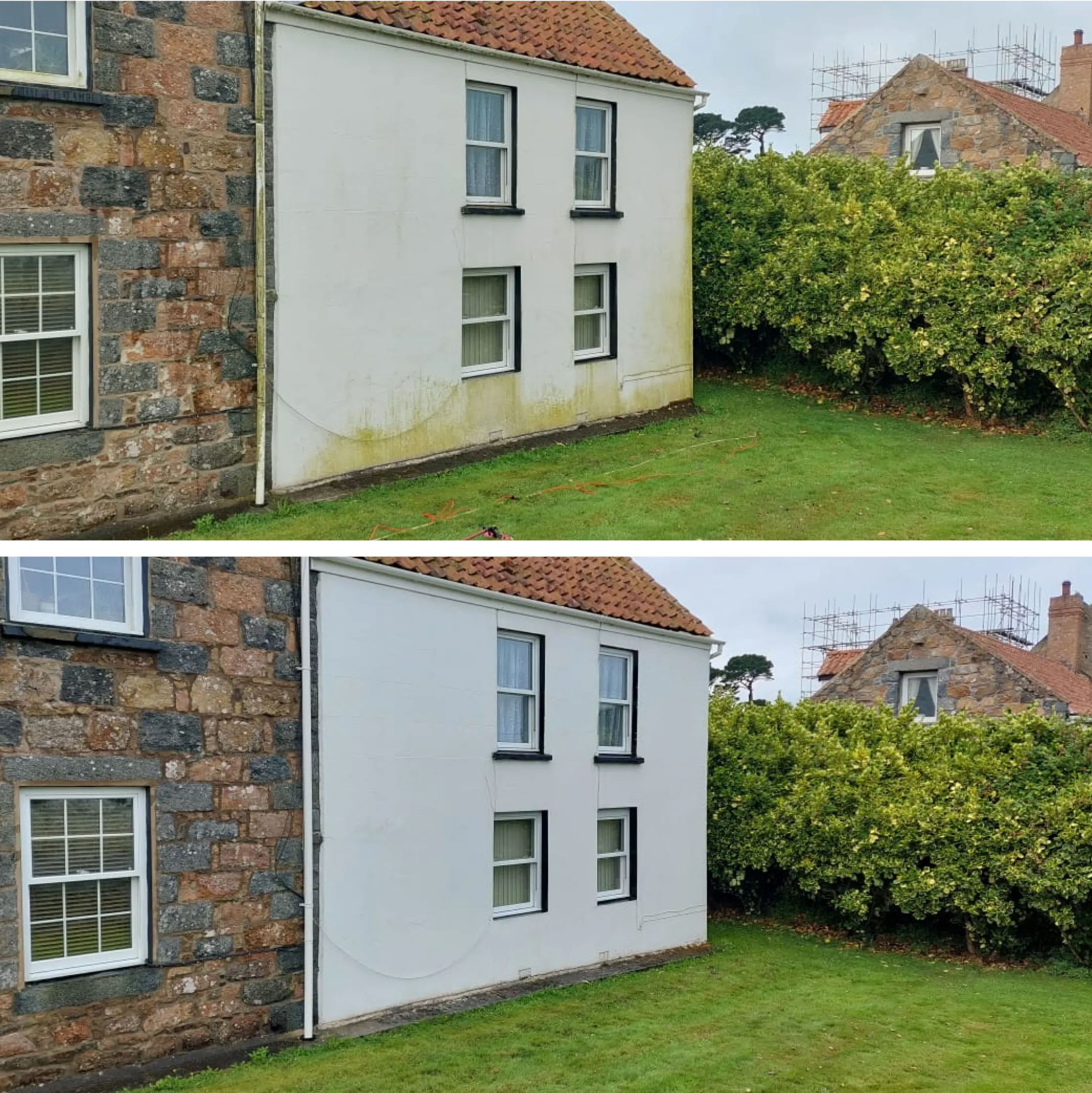 Domestic render clean before and after by Softwash Solutions