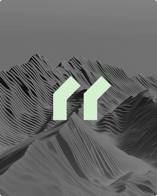 Mountains with green symbol overlay