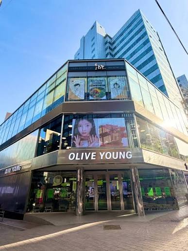 Inside an Olive Young beauty store in Korea