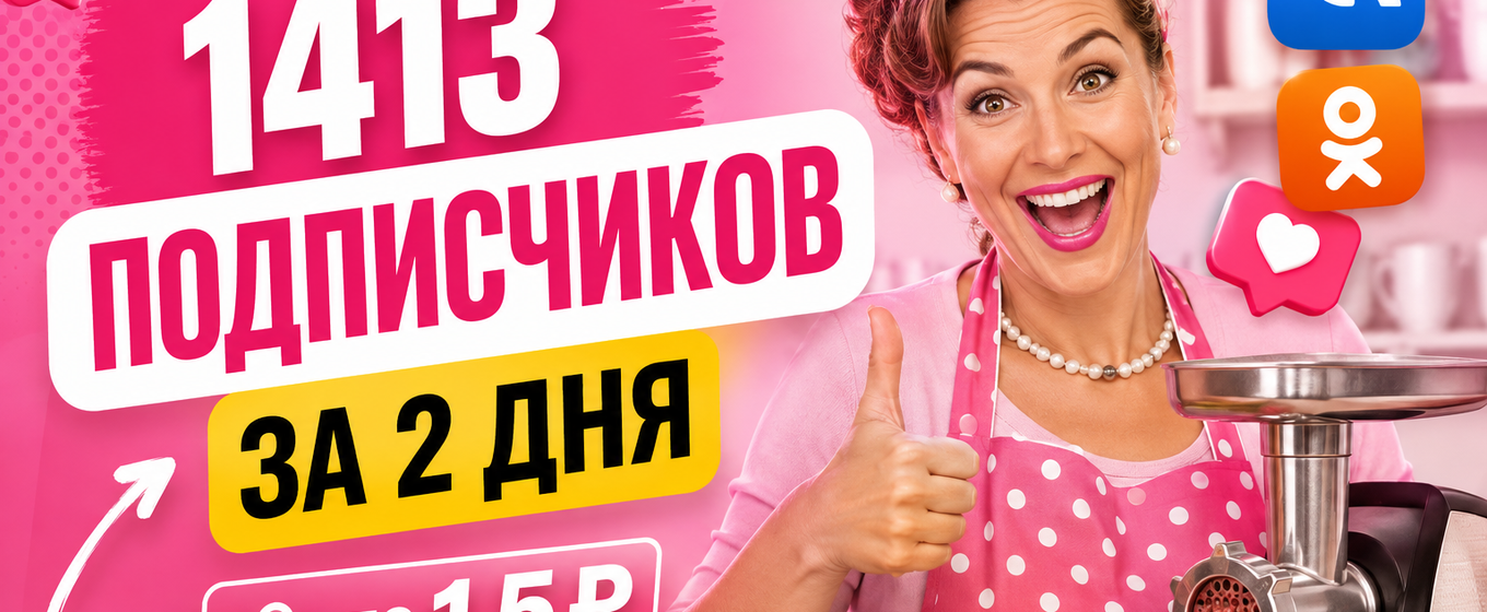 +1413 подписчиков по 1,5₽ за 2 дня для e-commerce и эффективная лидогенерация через квиз