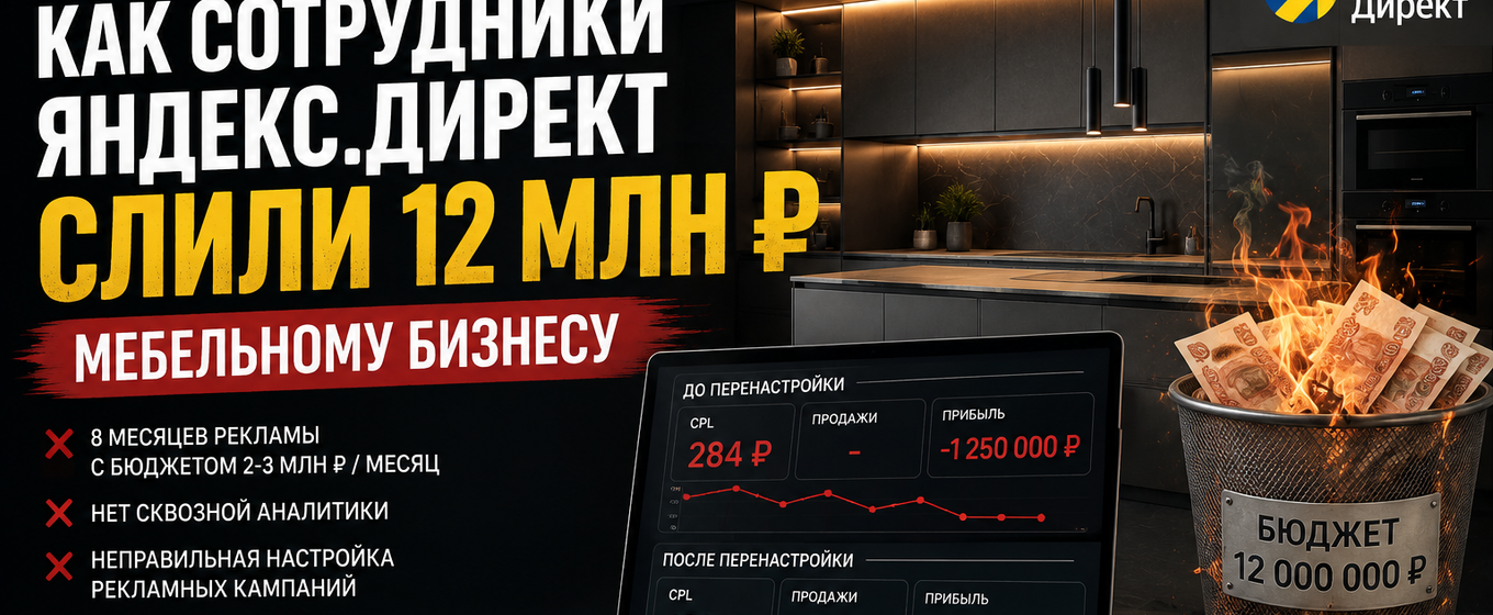 Как сотрудники Яндекс.Директ увели мебельный бизнес в минус на 12 млн, а я вывела в плюс за 1,5 месяца