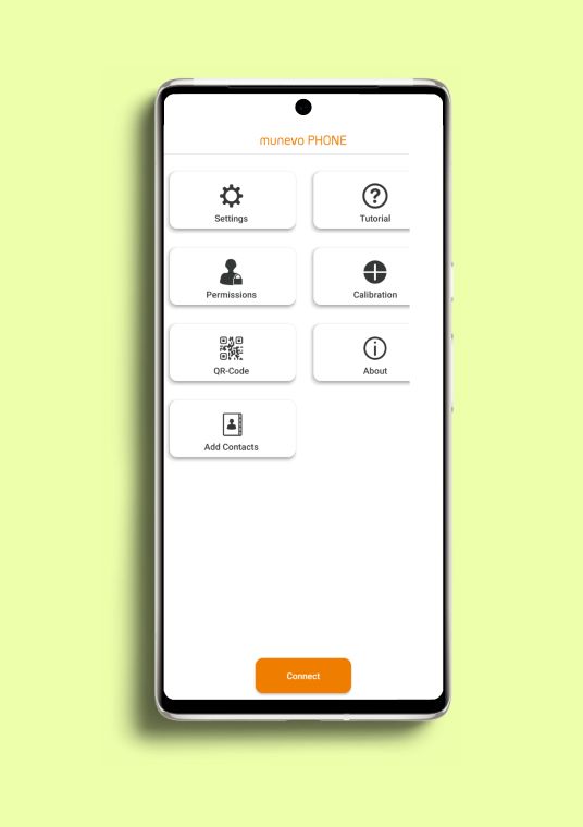 Screenshot of the munevo PHONE app