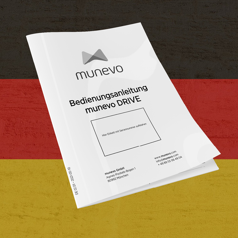 Manual on top of german flag