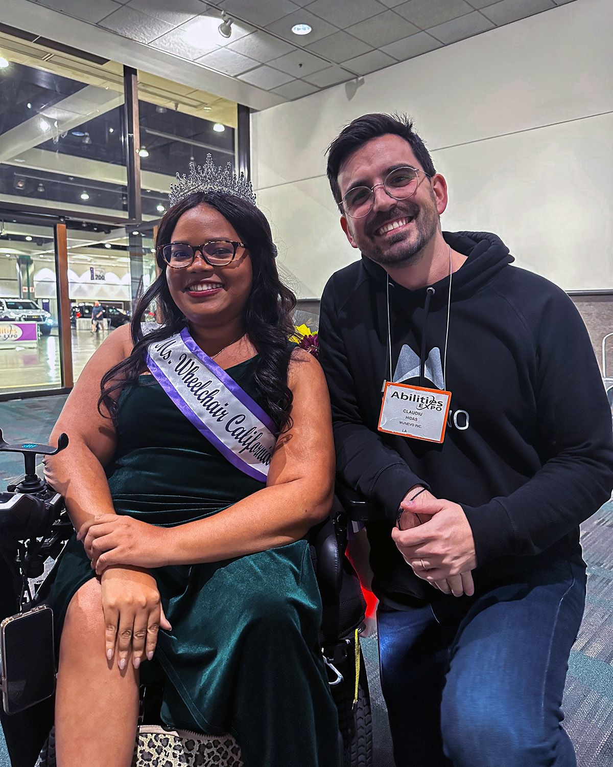 Munevo CEO and Ms Wheelchair California at Abilities Expo event