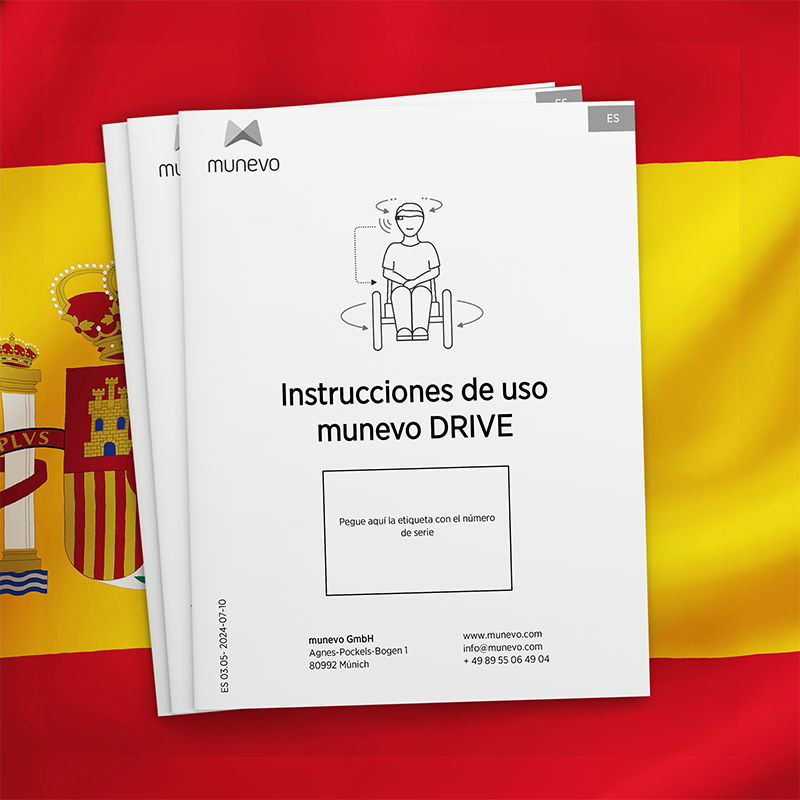 Operating instructions in front of the Spanish flag