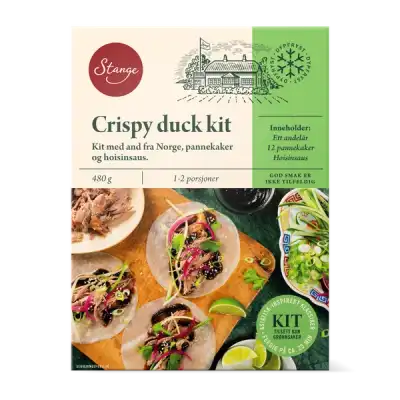 Crispy duck kit med and, pannekaker & hoisinsaus