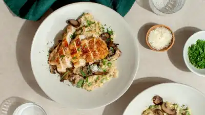 Risotto med kylling og soppsaus 