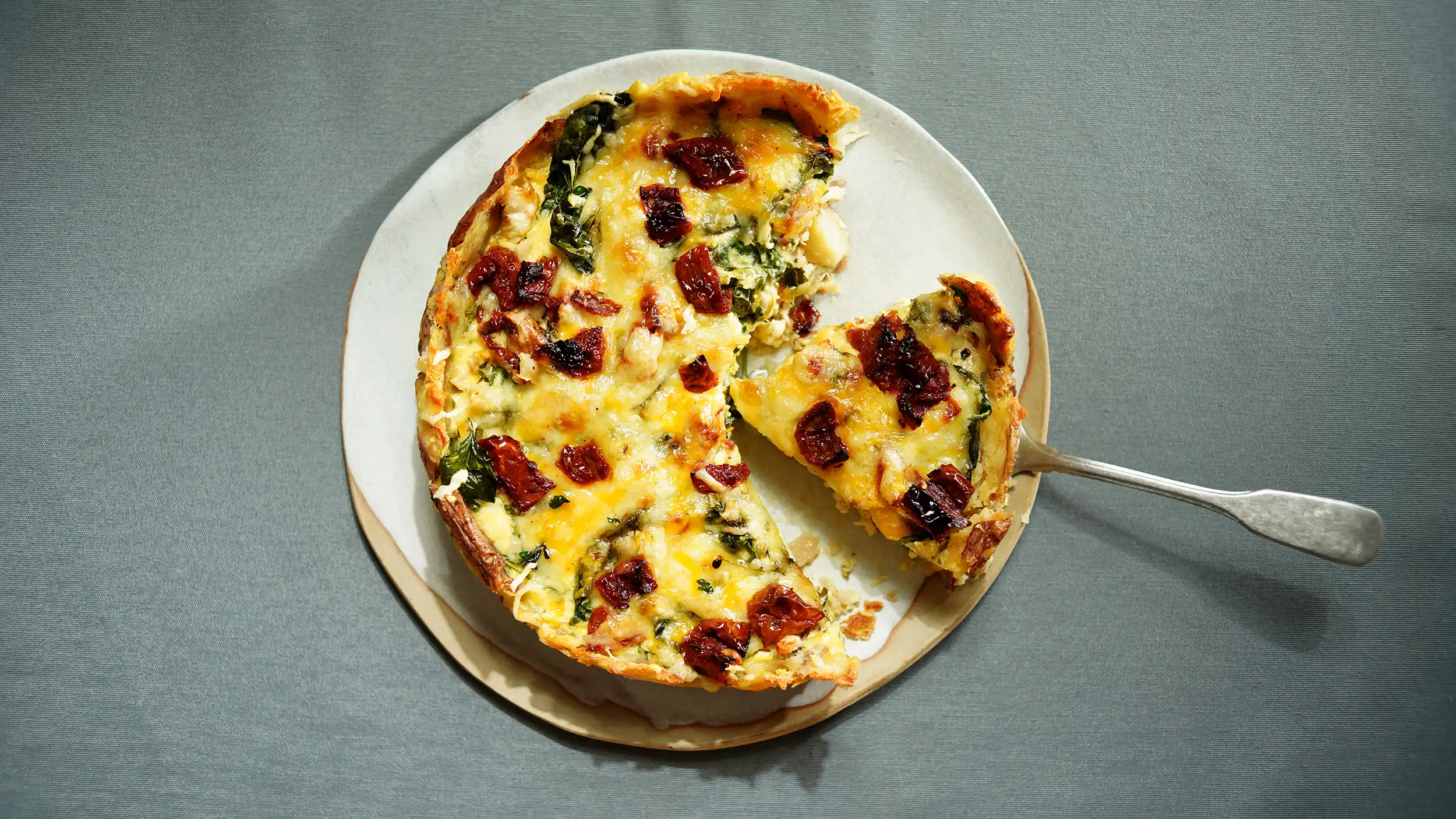 Quiche med potet og kylling