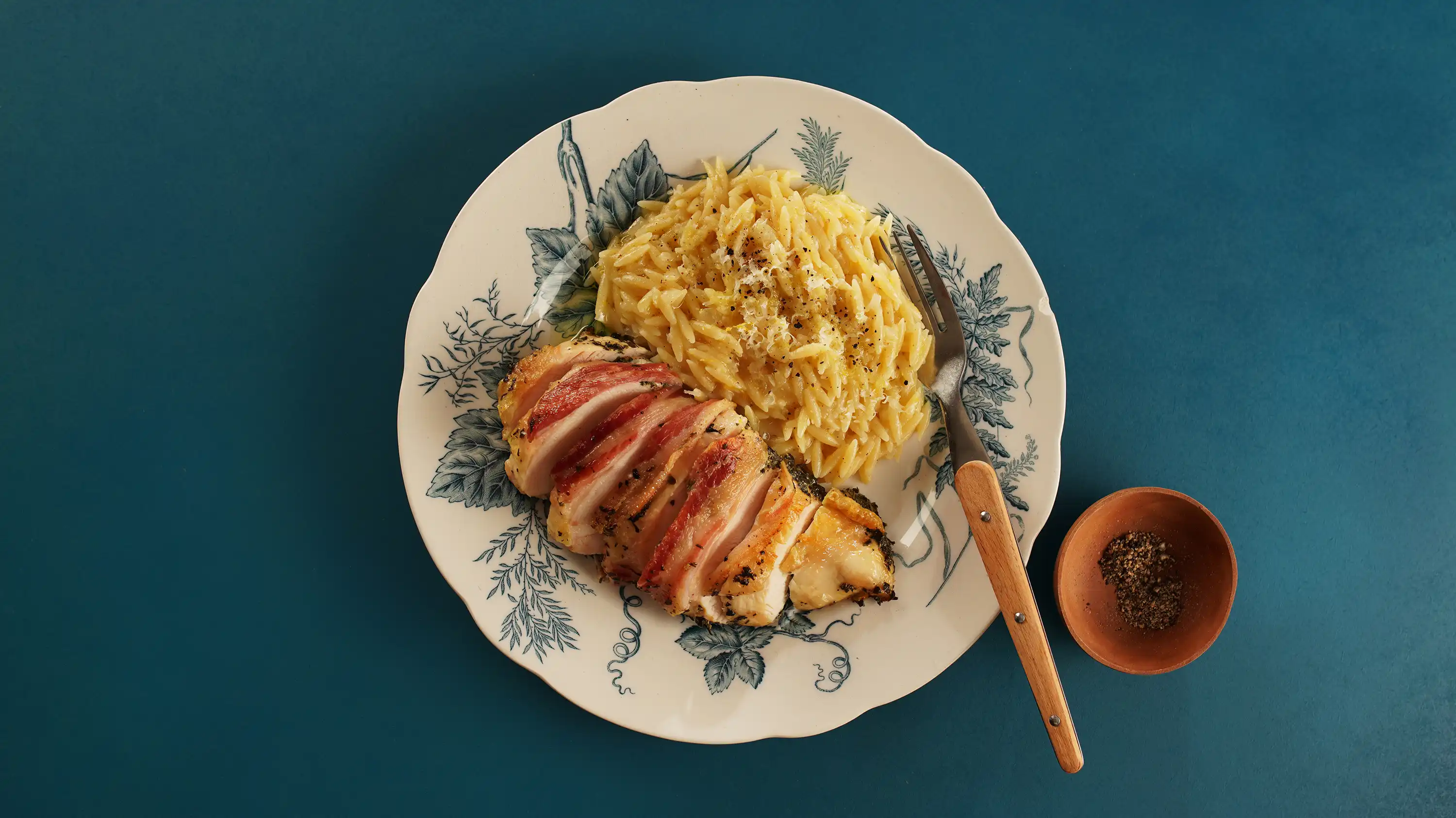 Orzo al limone med kylling