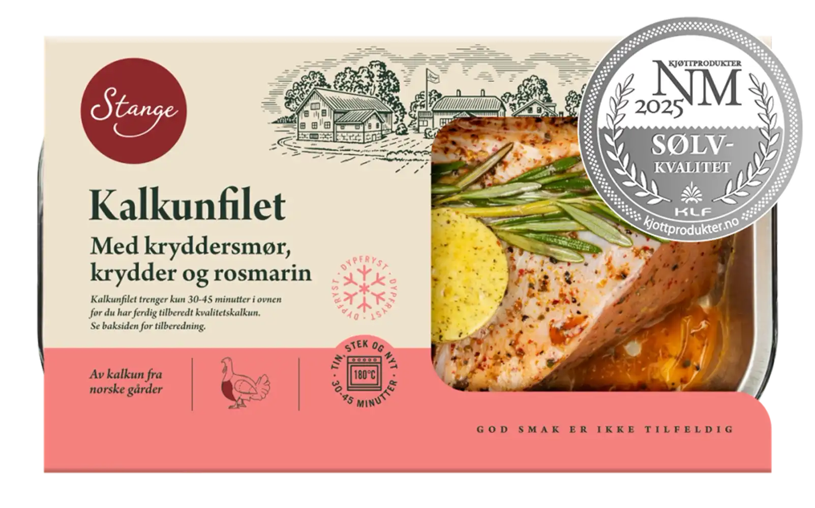 Kalkunfilet med kryddersmør og krydder fryst