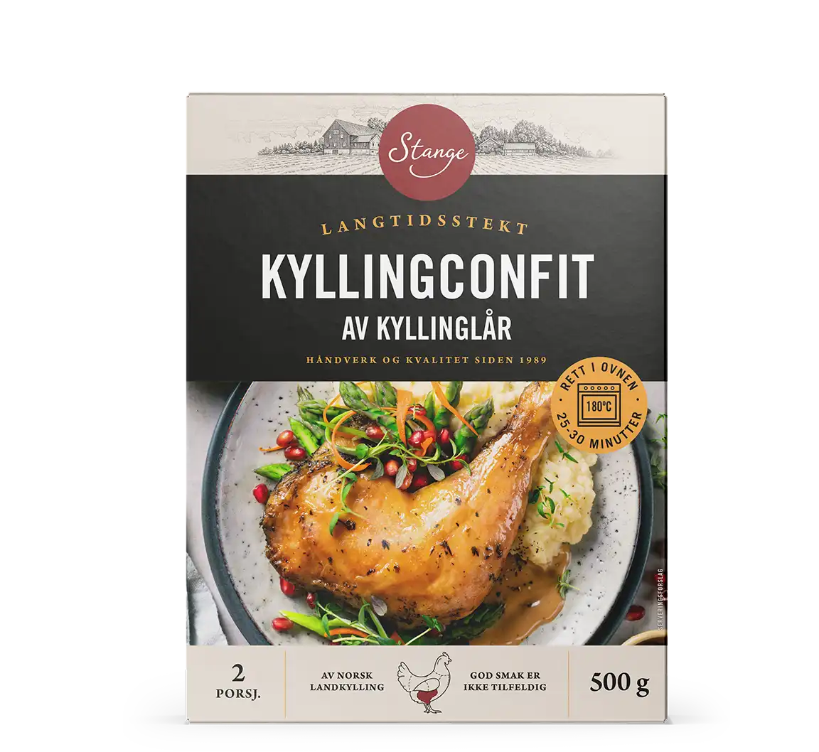 Kyllingconfit langtidsstekt kyllinglår