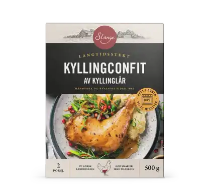 Kyllingconfit langtidsstekt kyllinglår