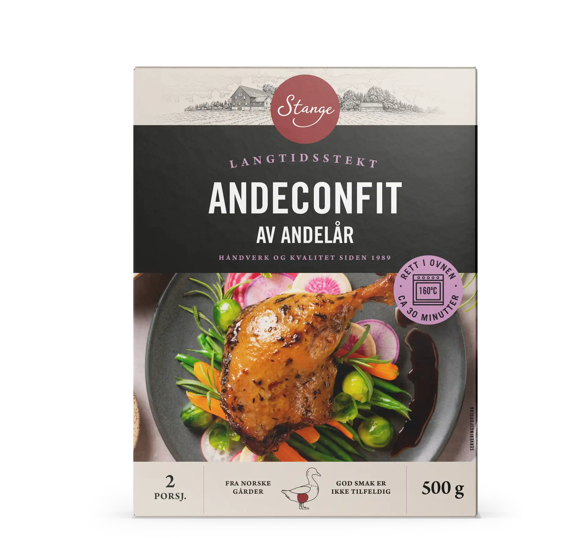 Andeconfit langtidsstekt andelår