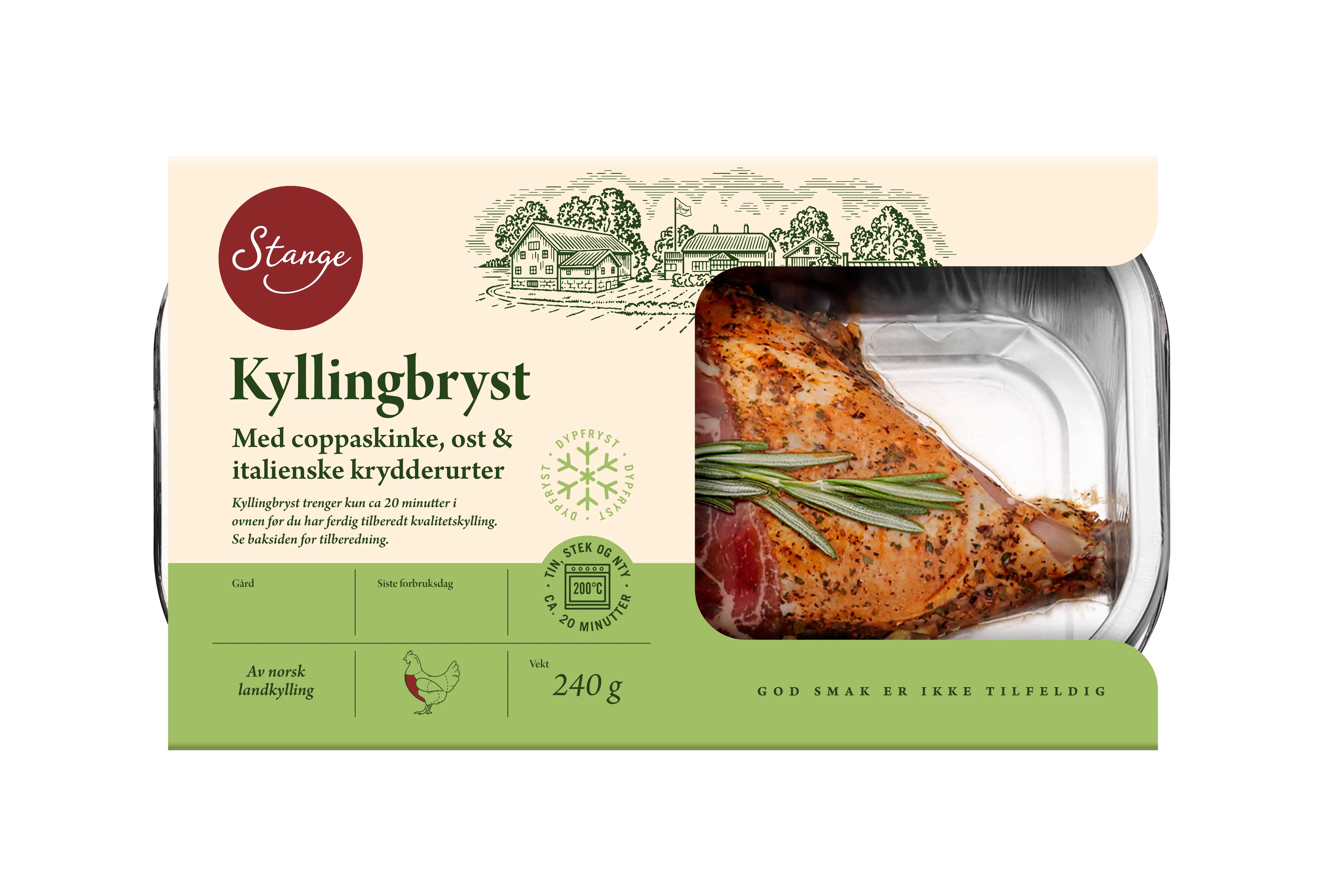 Kyllingbryst med coppaskinke, ost og krydder