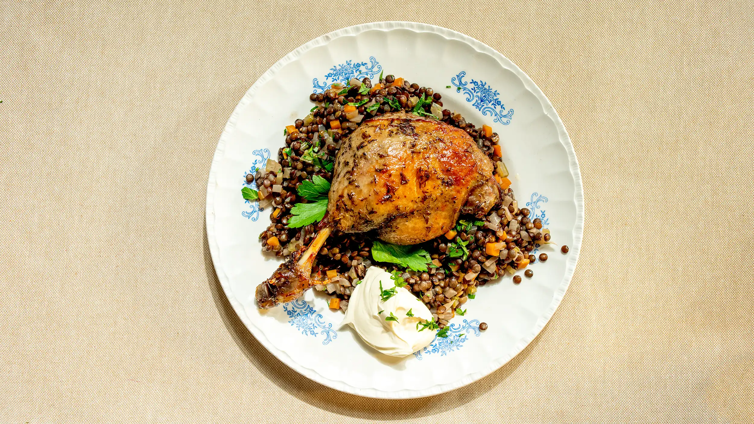 Andeconfit med franske linser