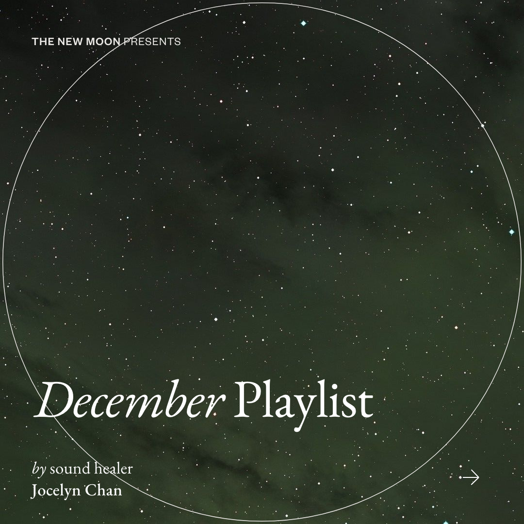 Cover artwork for The New Moon Playlist on Spotify for December 2022 -“Gratitude” by sound healer Jocelyn Chan