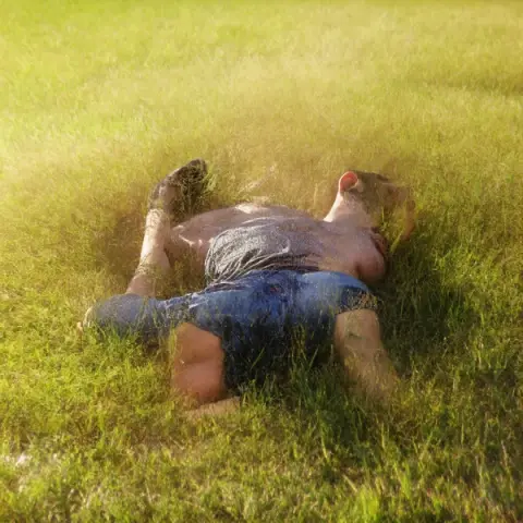 Lying in the grass