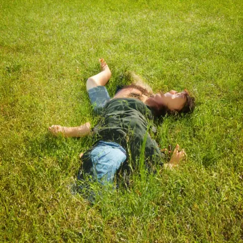 Lying in the grass