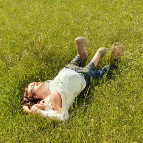 Lying in the grass