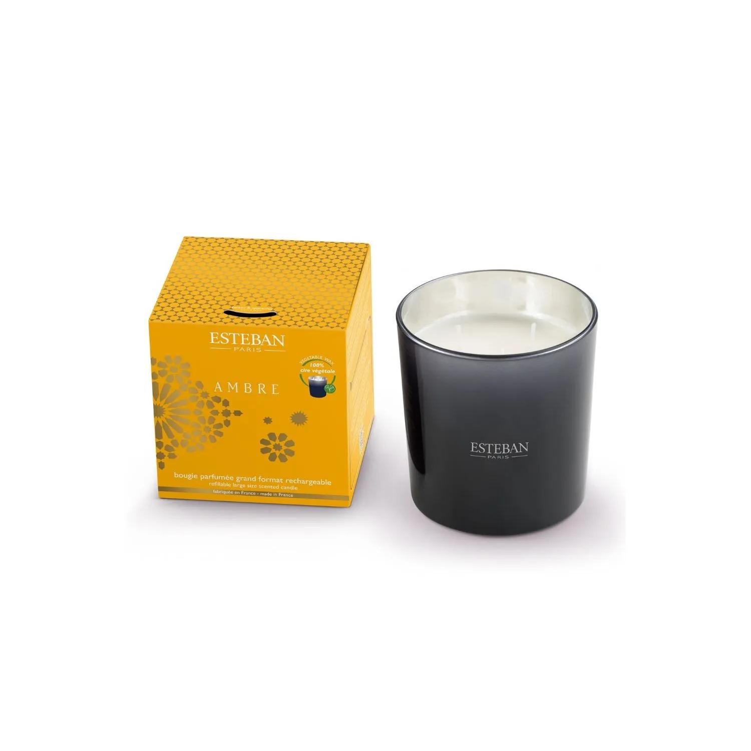 Bougie parfumée Ambre rechargeable 450g