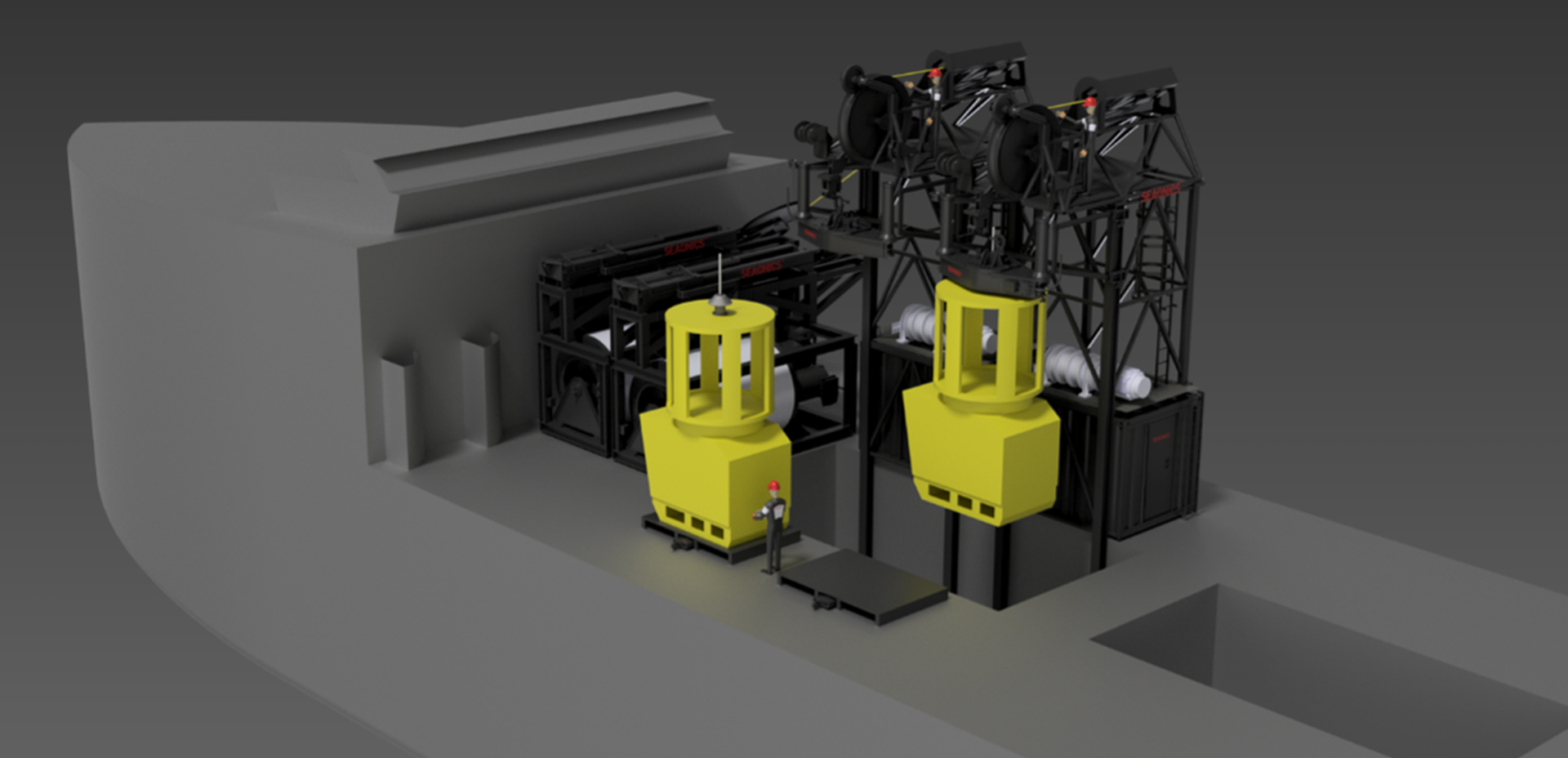 Containerized mobile payload systems on deck of an offshore vessel