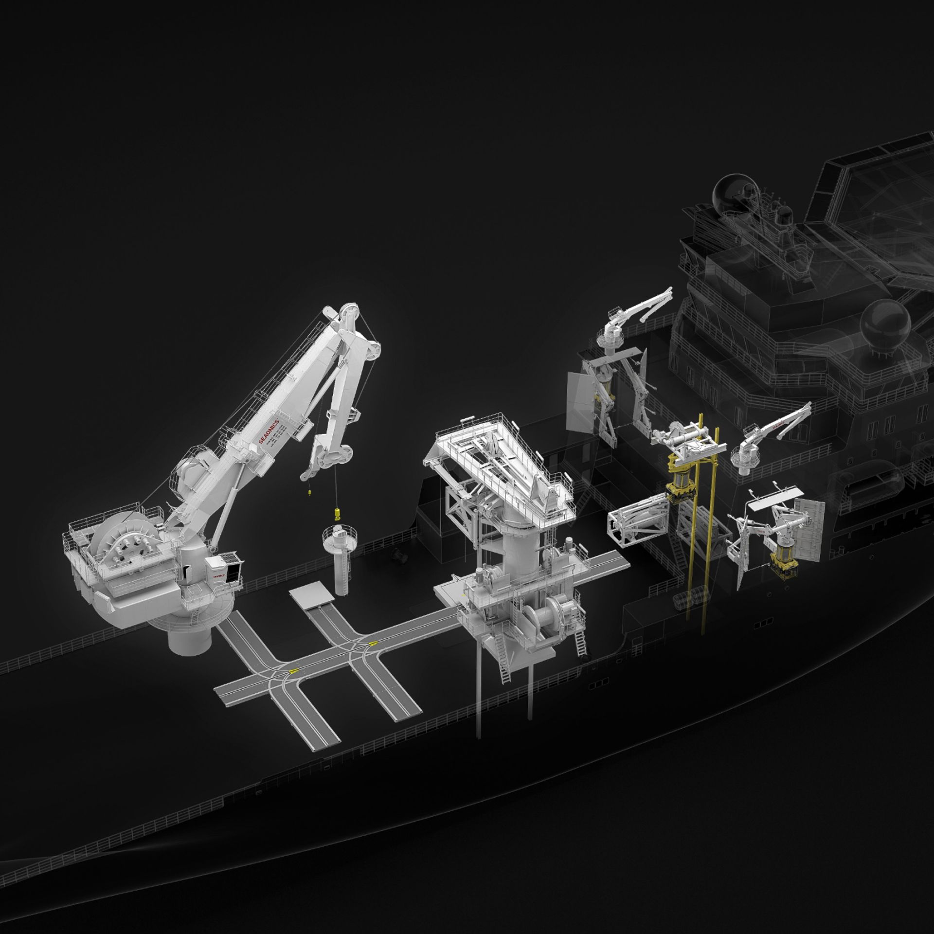 Integrated marine vessel systems optimized for space, efficiency, and environmental performance