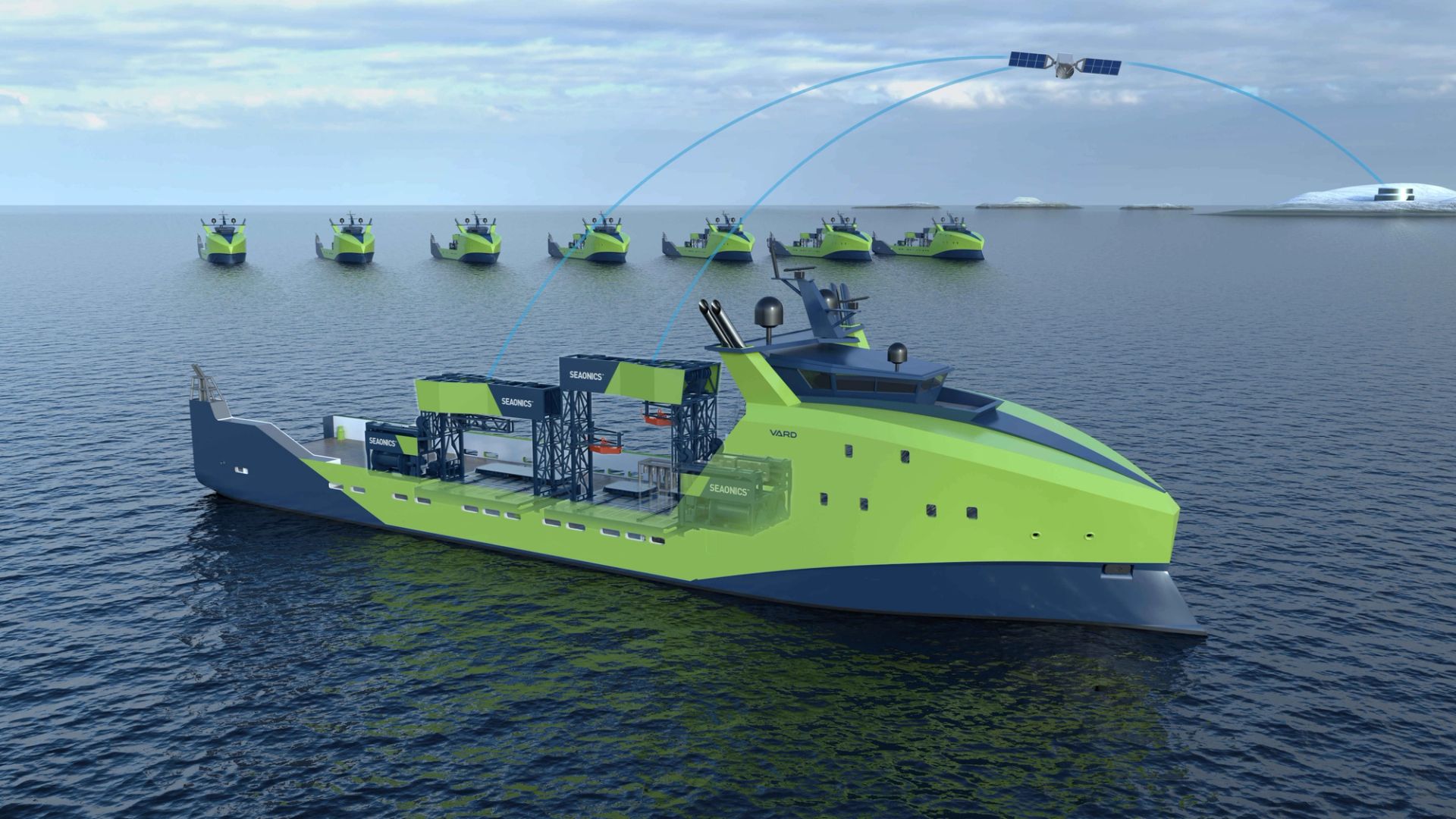 Remote operation center overseeing autonomous and remotely operated maritime vessels