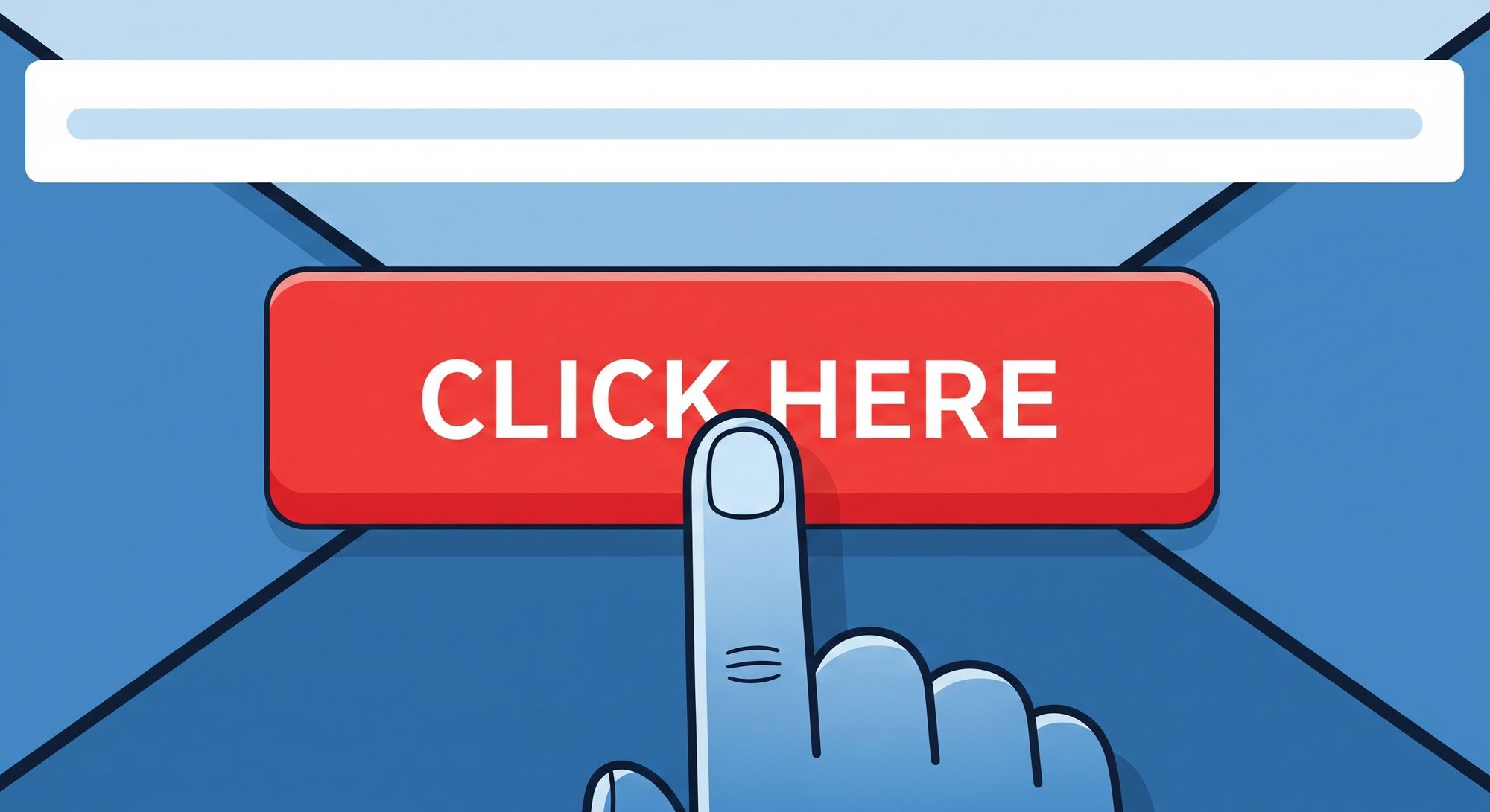 Click here finger on button