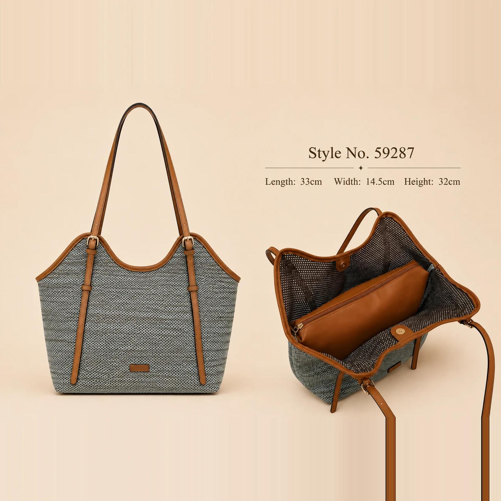 BreezeKnit Woven Shopper Tote | OEM Private Label Factory thumbnail 2