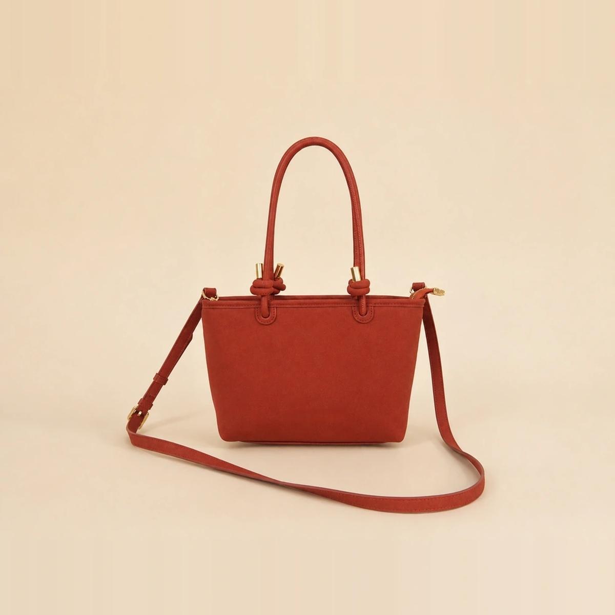Structured Suede Top Handle Tote with Detachable Crossbody Strap OEM — image 1