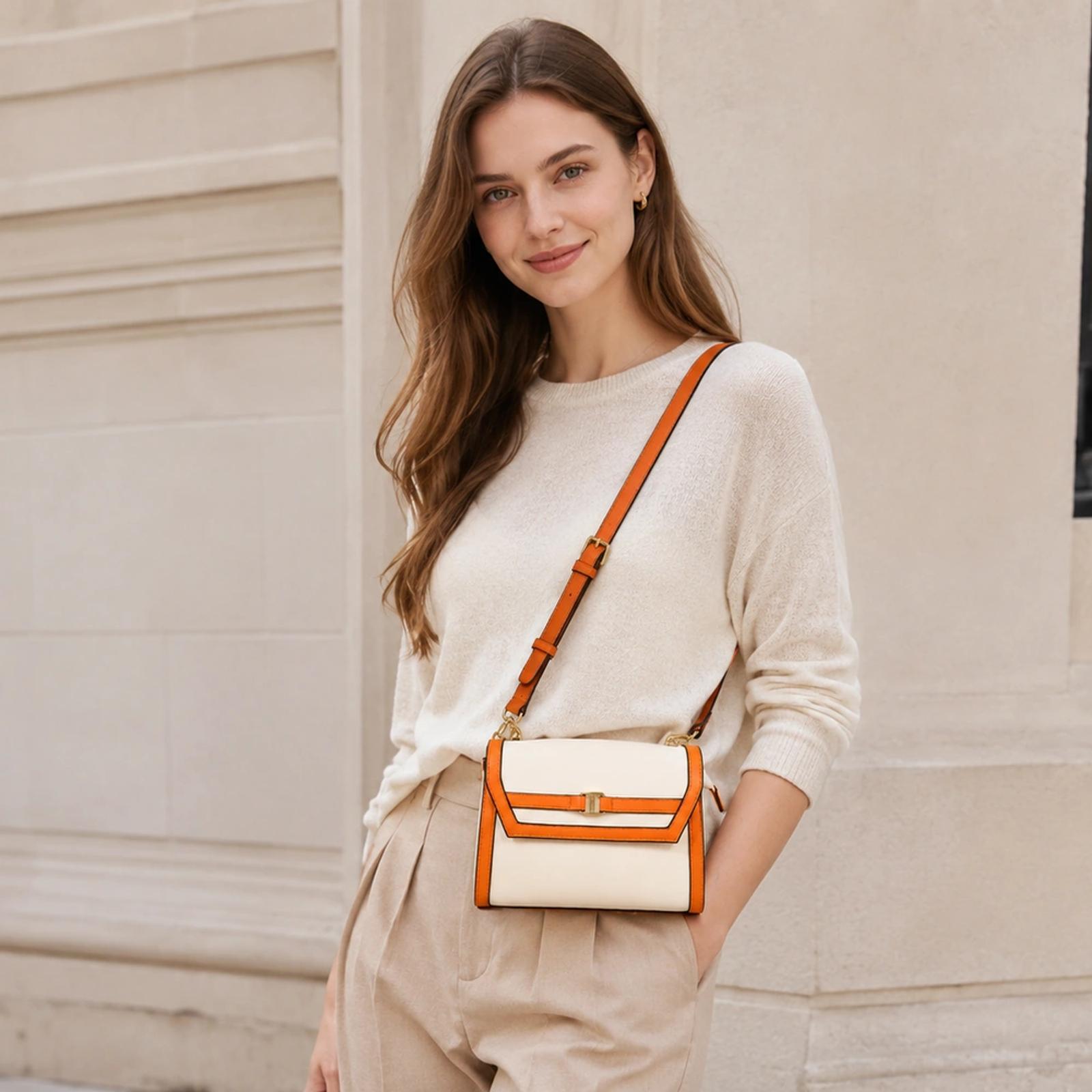 Structured Two-Tone PU Top Handle Satchel for Private Label Brands thumbnail 2