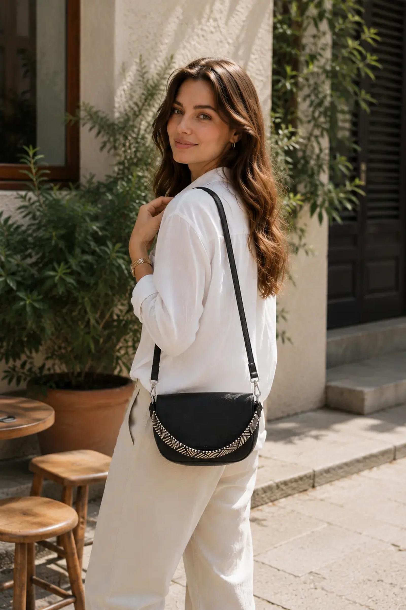Half-Moon Flap Bag Pebbled PU Custom Logo OEM Manufacturer thumbnail 3