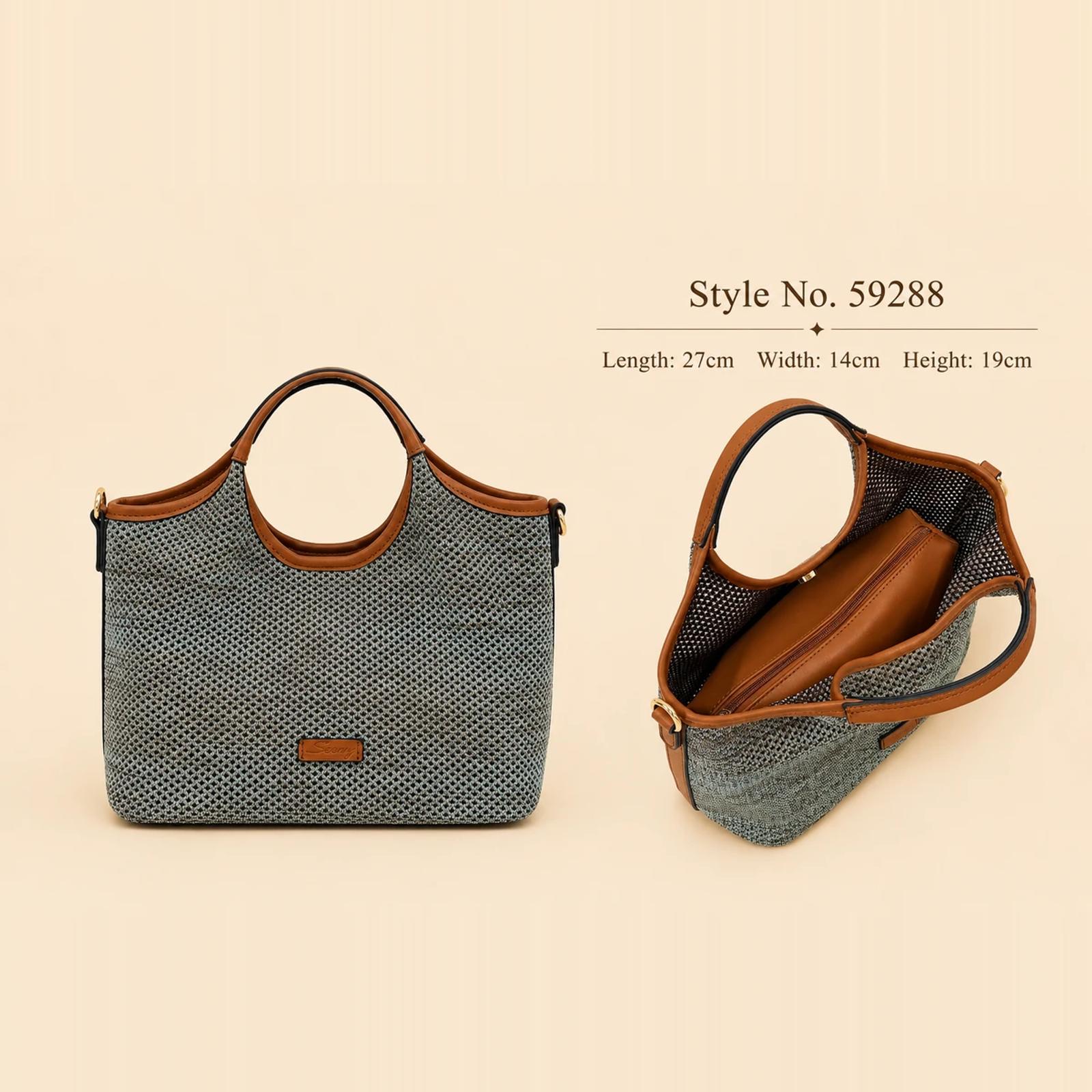BreezeKnit Woven Barrel Tote | OEM Private Label Factory thumbnail 2