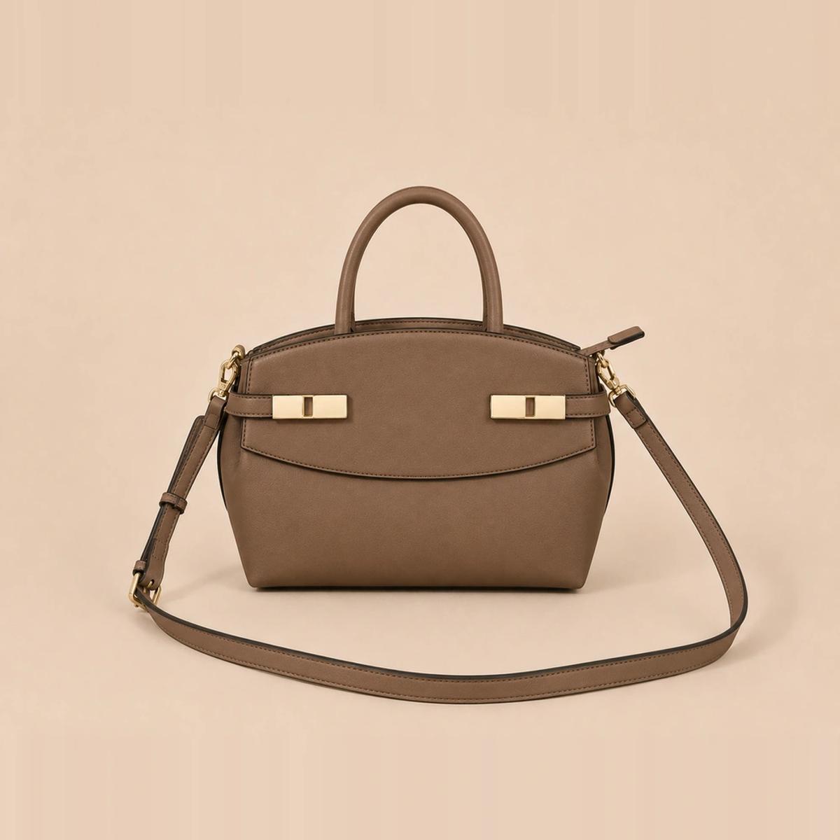 Domed Top Handle Satchel in Smooth PU | OEM & Private Label Factory — image 1