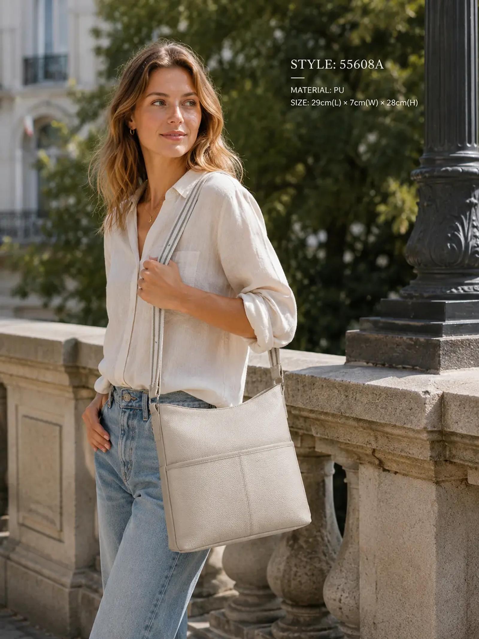 Custom Pebbled PU Multi-Strap Shoulder Bag Factory Direct thumbnail 3