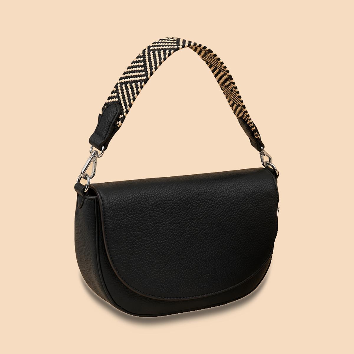 Half-Moon Flap Bag Pebbled PU Custom Logo OEM Manufacturer — image 1