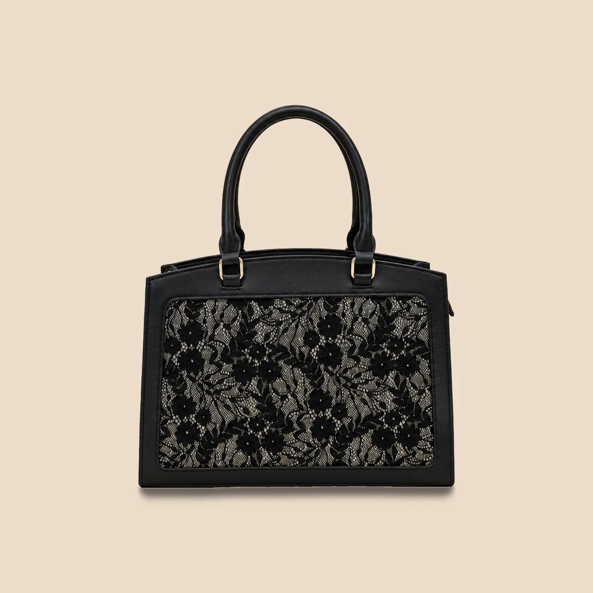 Floral Lace Overlay Structured Frame Purse OEM Manufacturer China — image 1