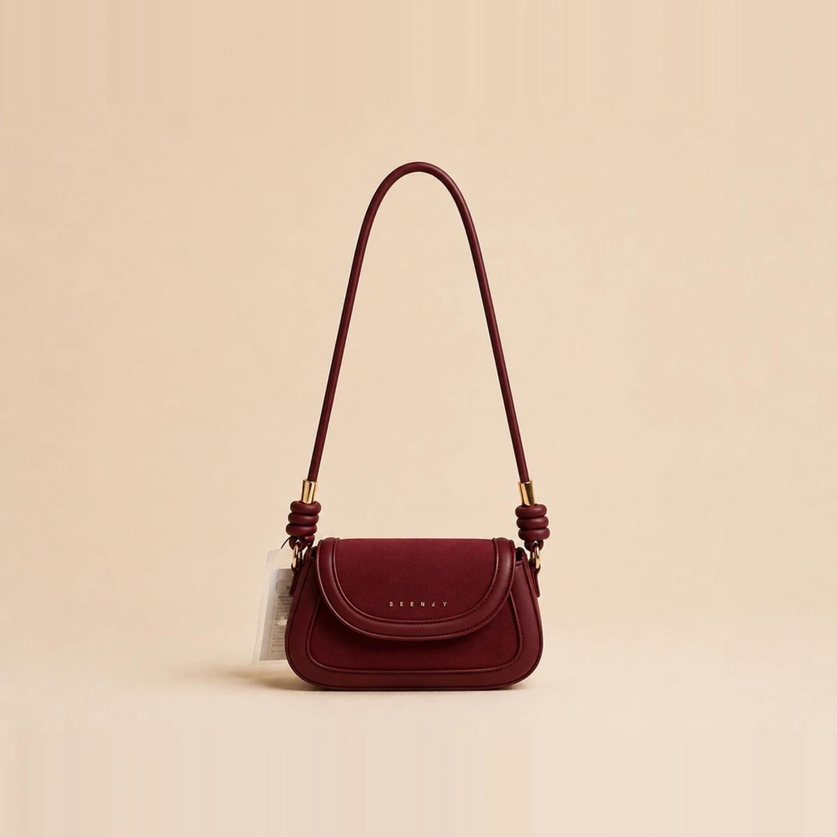Burgundy PU Saddle Shoulder Bag Wholesale OEM Supplier — image 1