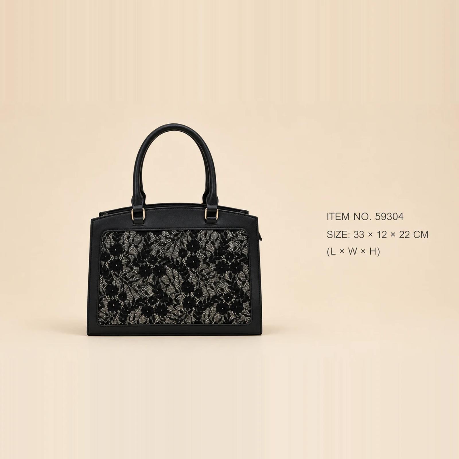 Floral Lace Overlay Structured Frame Purse OEM Manufacturer China thumbnail 2