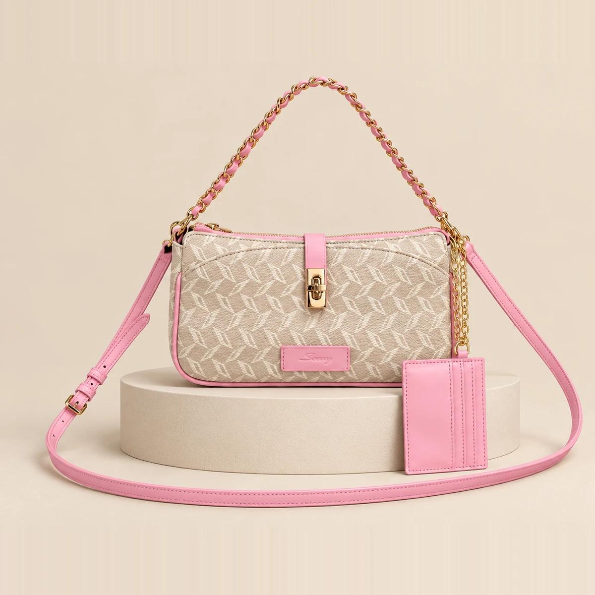 Sweet Resort Style Monogram PU Crossbody Bag | OEM Manufacturer — image 1